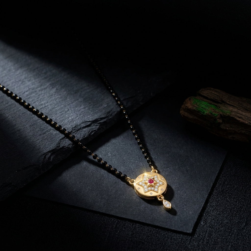  Anti-Tarnish Star Crystal Mangalsutra | Necklace