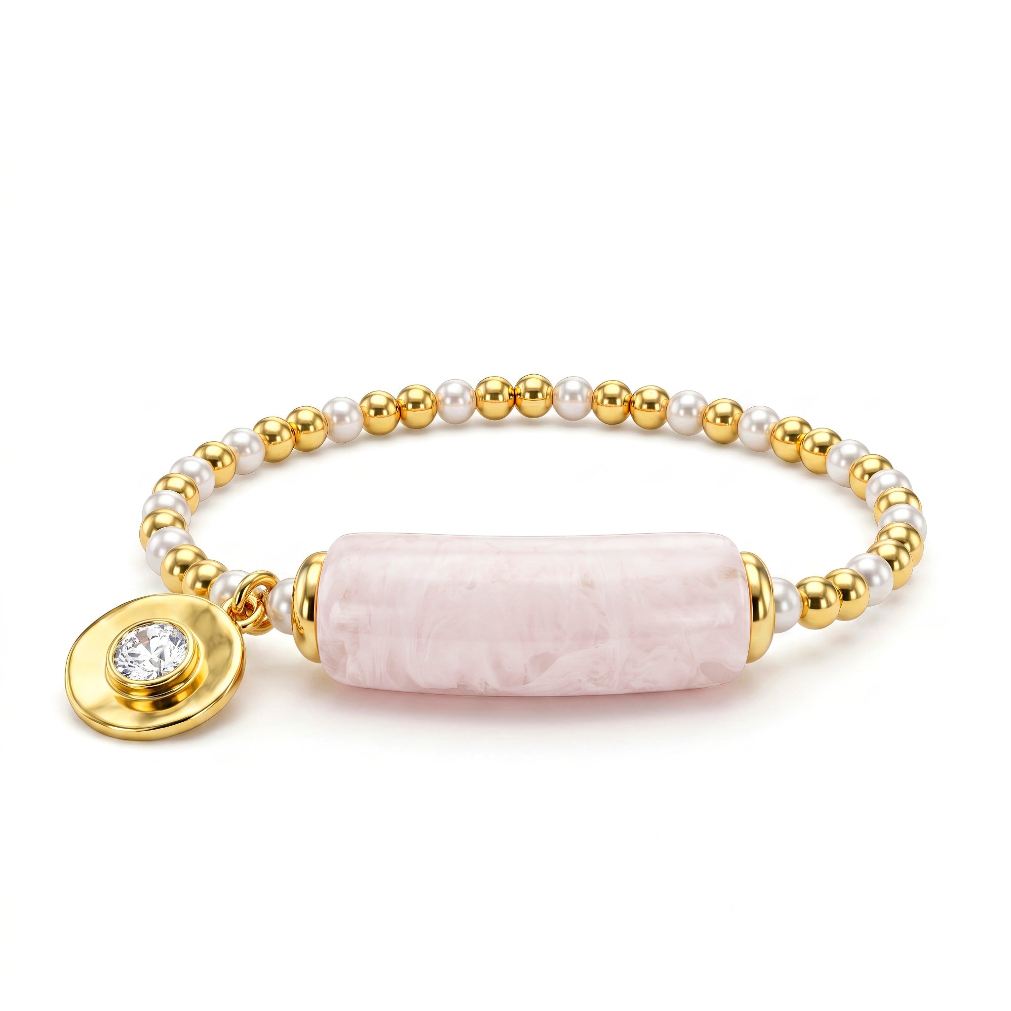  Anti-Tarnish Pink Resin Charm | Bracelet | Adjustable Size_4