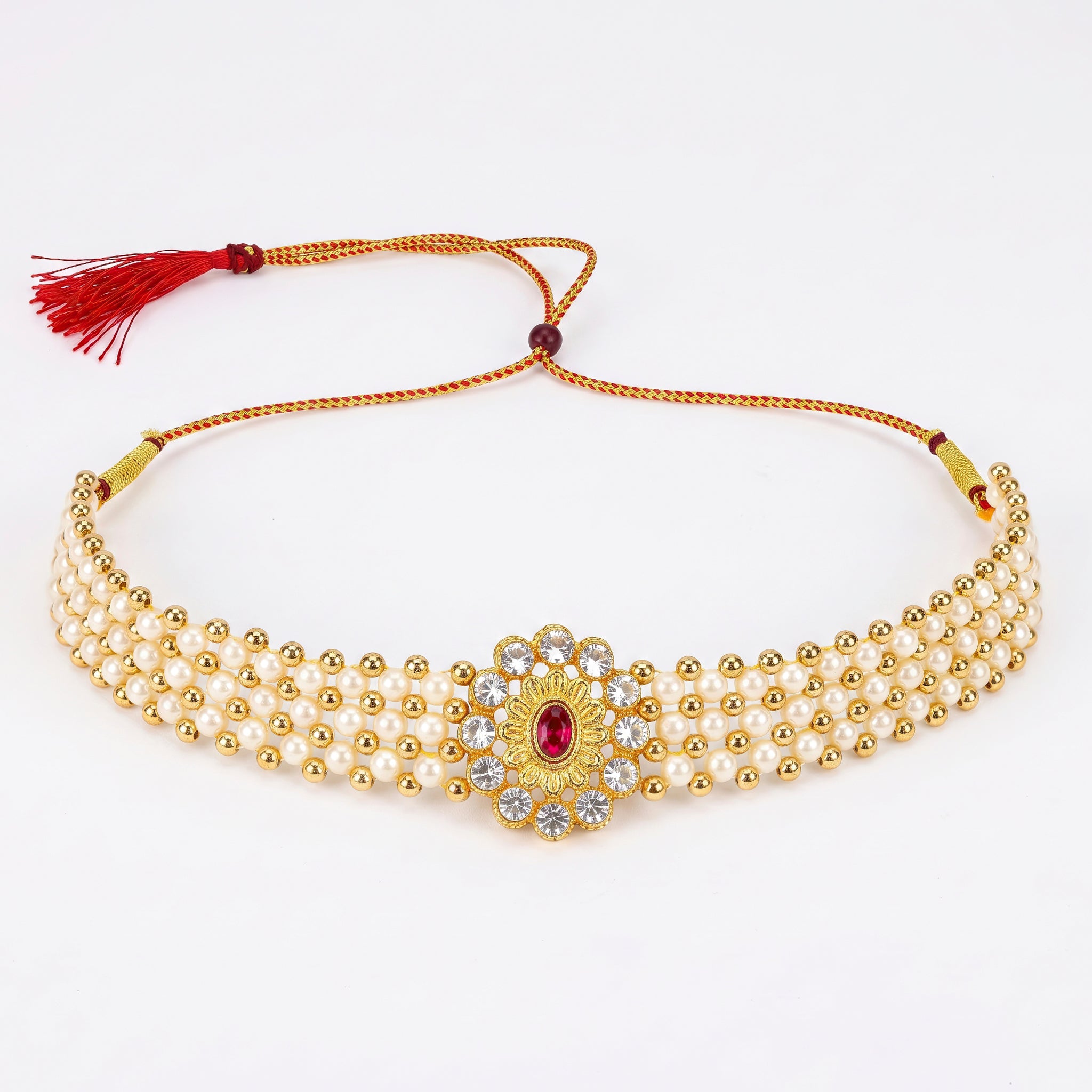 Anti-Tarnish Pearl Floral Choker | Necklace_2