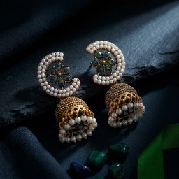  Anti-Tarnish Peacock Pearl Pair of Jhumkas | Earrings