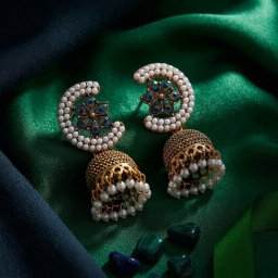  Anti-Tarnish Peacock Pearl Pair of Jhumkas | Earrings