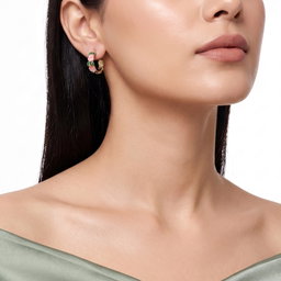 Anti-Tarnish Floral Enamel Hoops