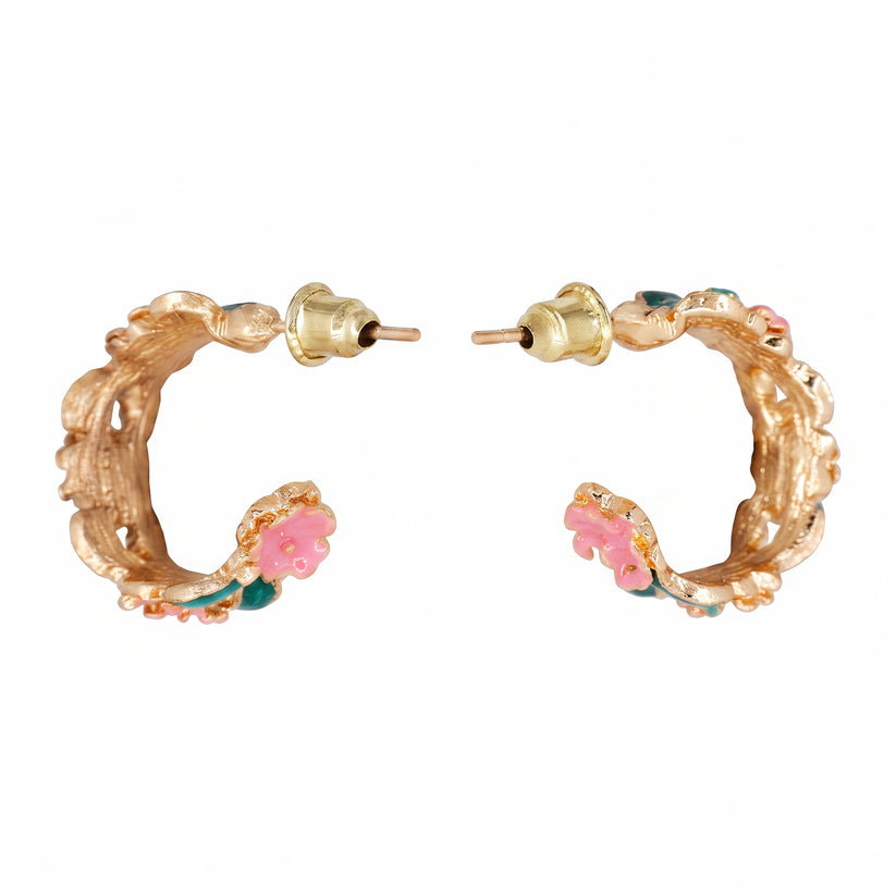 Anti-Tarnish Floral Enamel Hoops_3