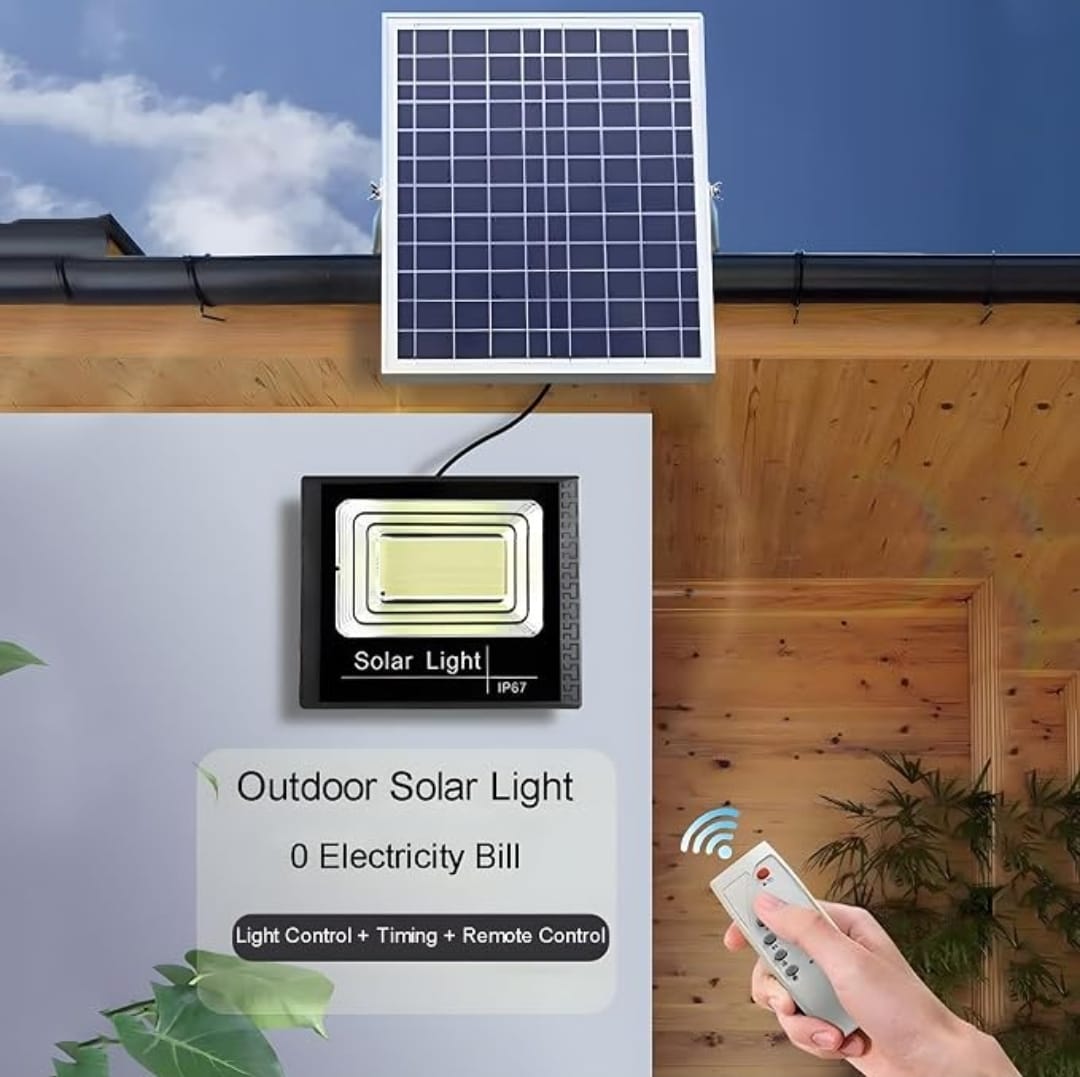 100w to 1000w Solar Flood Light Outdoor Remote, Waterproof Solar Power Security Light Auto on/off, Dusk to Dawn for Yard, Garden. (100w)_2