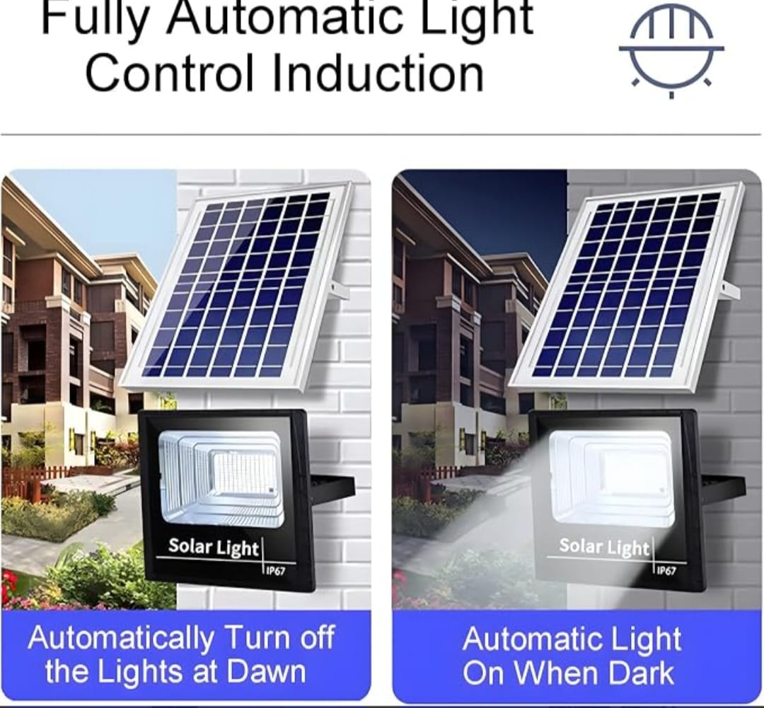 100w to 1000w Solar Flood Light Outdoor Remote, Waterproof Solar Power Security Light Auto on/off, Dusk to Dawn for Yard, Garden. (100w)_3