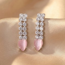 Anti-Tarnish Pink Crystal Dangles | Earrings