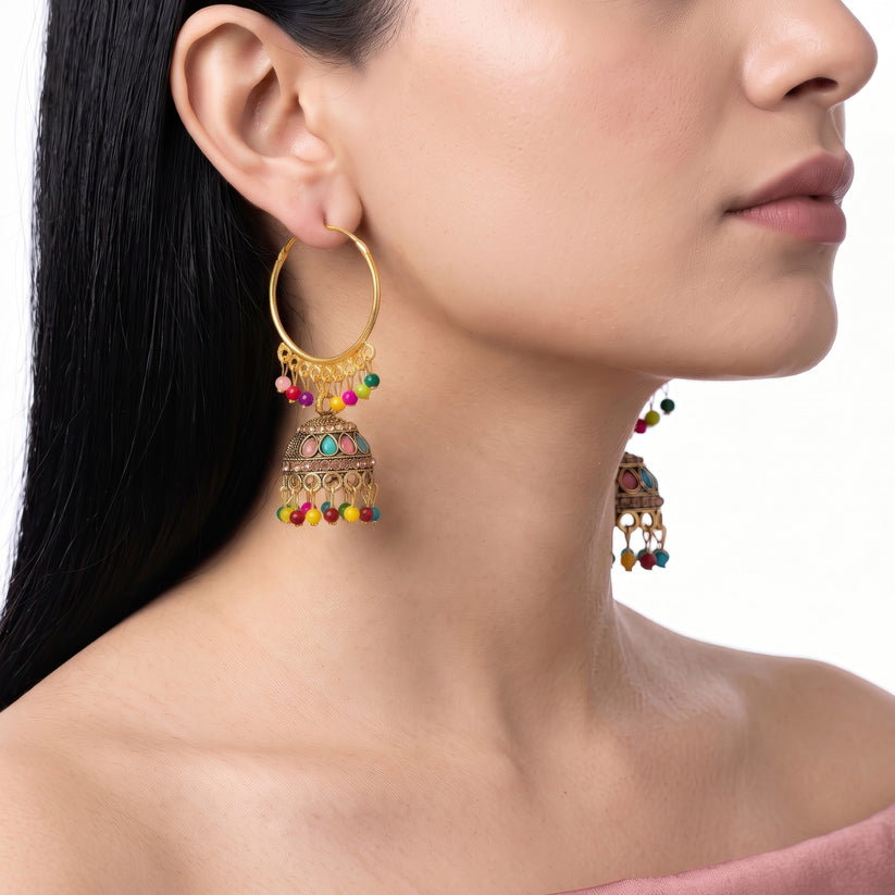 Anti-Tarnish Hoop Jhumka | Earrings_2