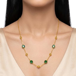 Anti-Tarnish Green Bead Chain | Necklace 