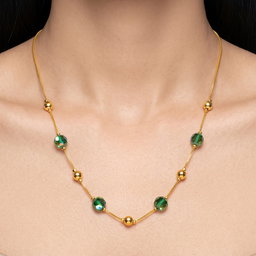 Anti-Tarnish Green Bead Chain | Necklace 