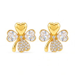 Anti-Tarnish Clover Crystal Studs | Earrings 