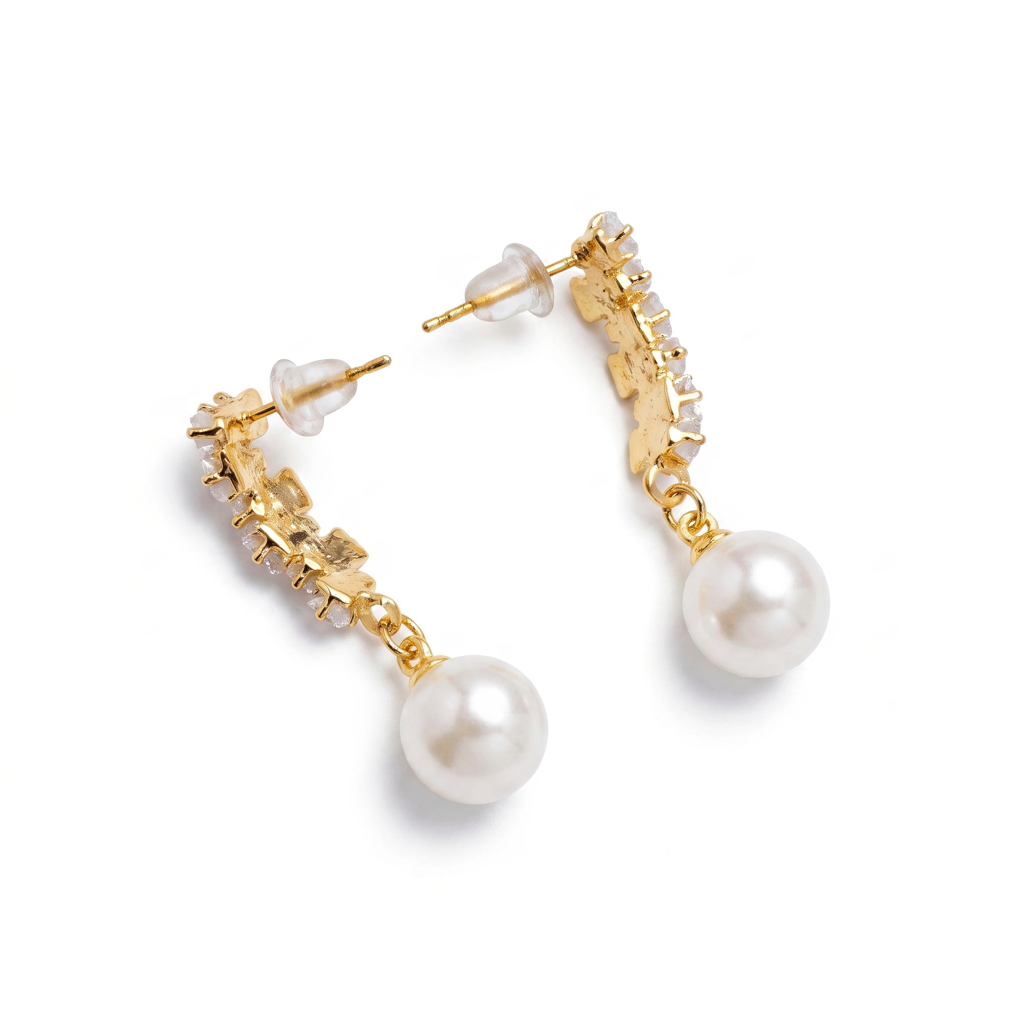 Anti-Tarnish Crystal Pearl Dangles | Earrings_3