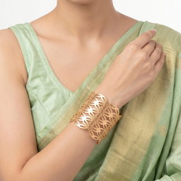 Anti-Tarnish Filigree Geometric Cutout Cuff | Bracelet | Adjustable Size