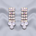 Anti-Tarnish Triple-Strand Crystal Dangles | Earrings