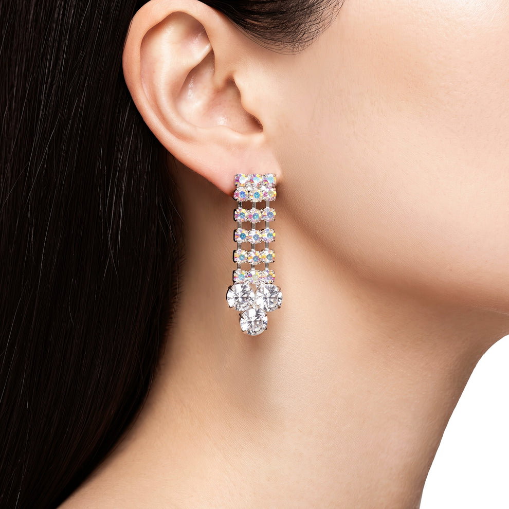 Anti-Tarnish Triple-Strand Crystal Dangles | Earrings_5