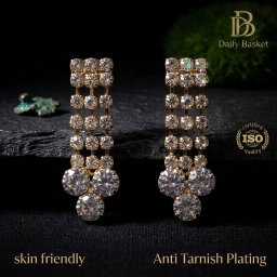 Anti-Tarnish Triple-Strand Crystal Dangles | Earrings