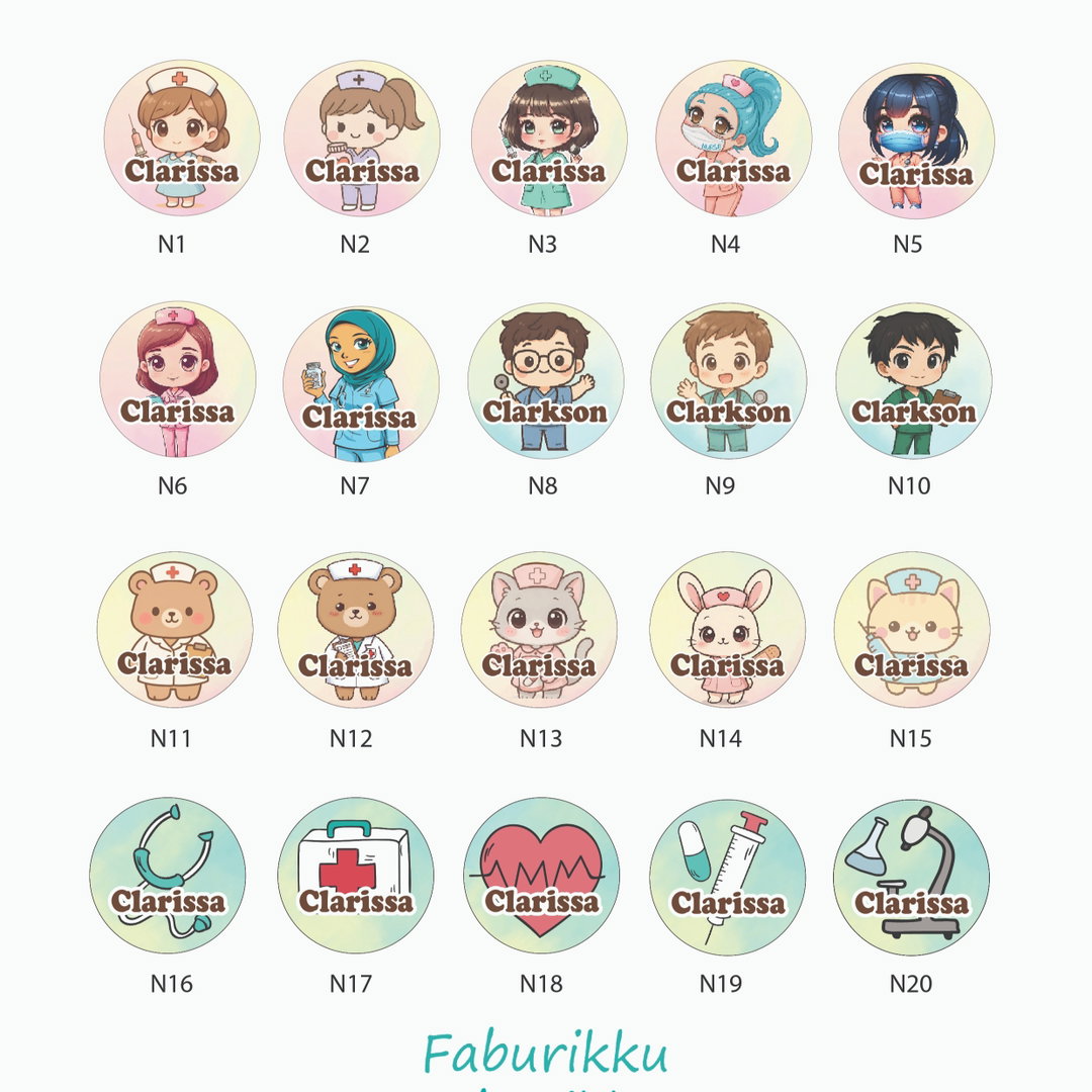 Healthcarer Anime Badge Reel (Clip-on)