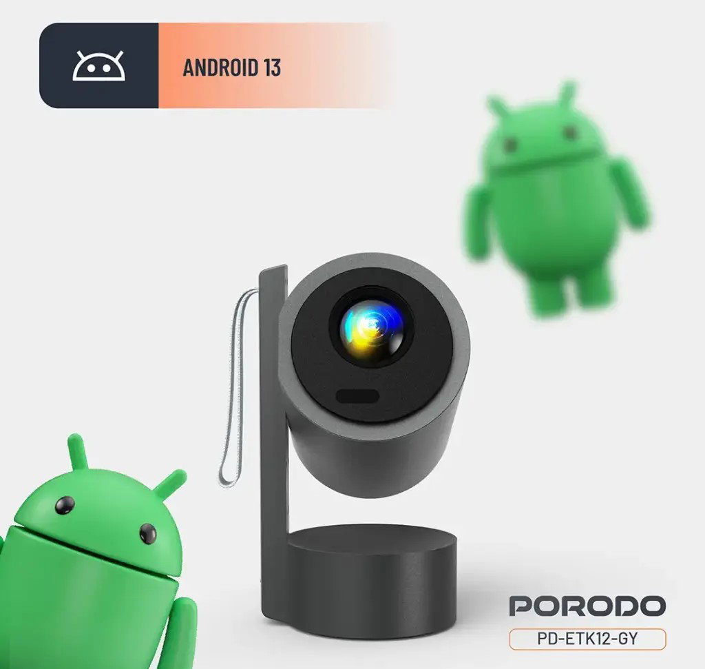 Porodo Full HD Smart Projector - Gray_4