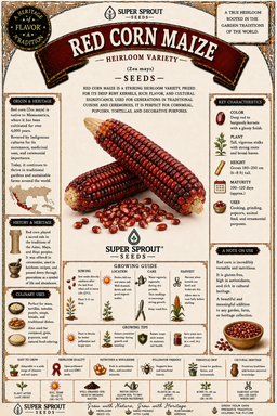 🌽SUPERSPROUT RED CORN🌽 x 25 organic seeds