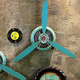 Kidsrock Vintage Clock Propeller Wall Decoration-Blue