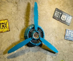 Kidsrock Vintage Clock Propeller Wall Decoration-Blue