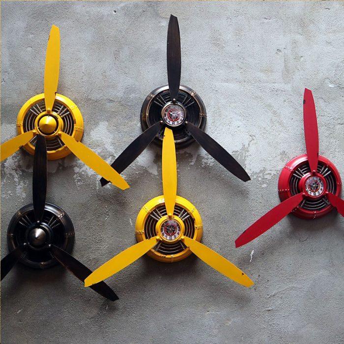 Kidsrock Vintage Clock Propeller Wall Decoration-Yellow_4