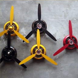 Kidsrock Vintage Clock Propeller Wall Decoration-Yellow