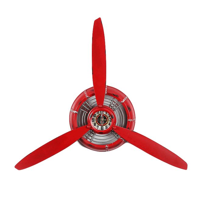 Kidsrock Vintage Clock Propeller Wall Decoration-Red