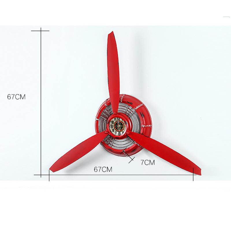 Kidsrock Vintage Clock Propeller Wall Decoration-Red_3