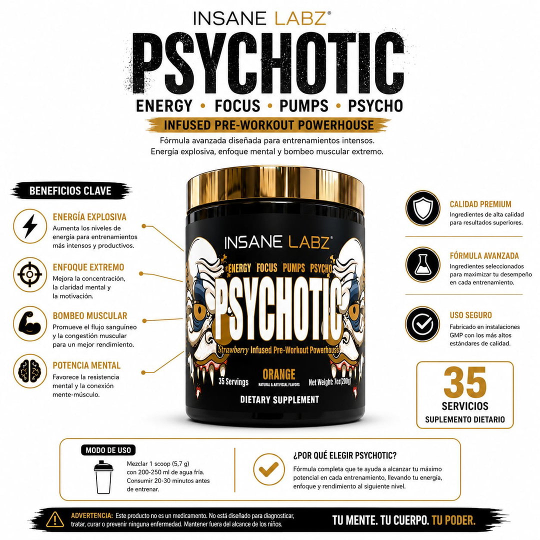 Psychotic Insane Labz Tapa Dorada 