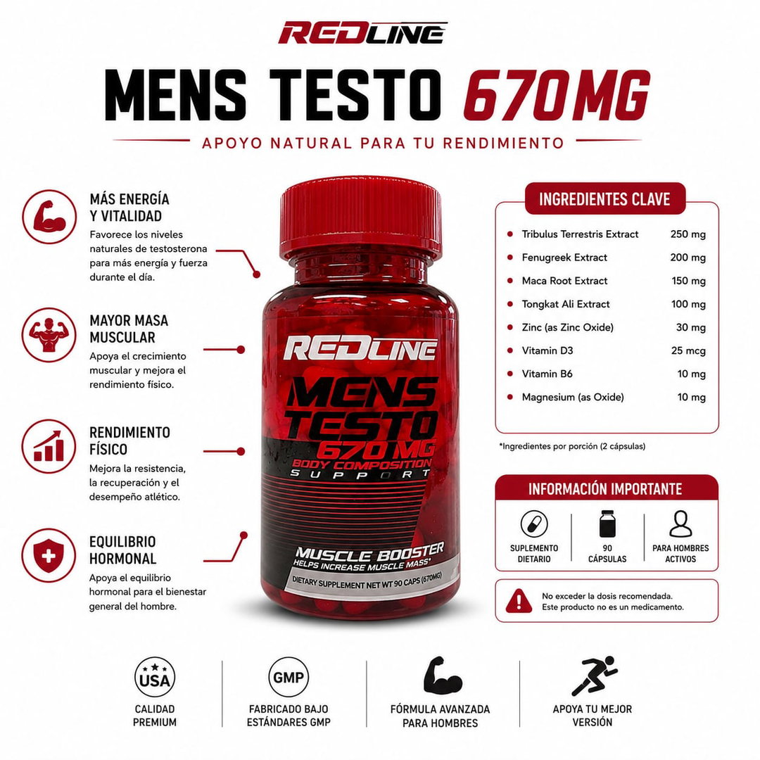 Mens Testo 670 mg Redline (Body Composition Support)