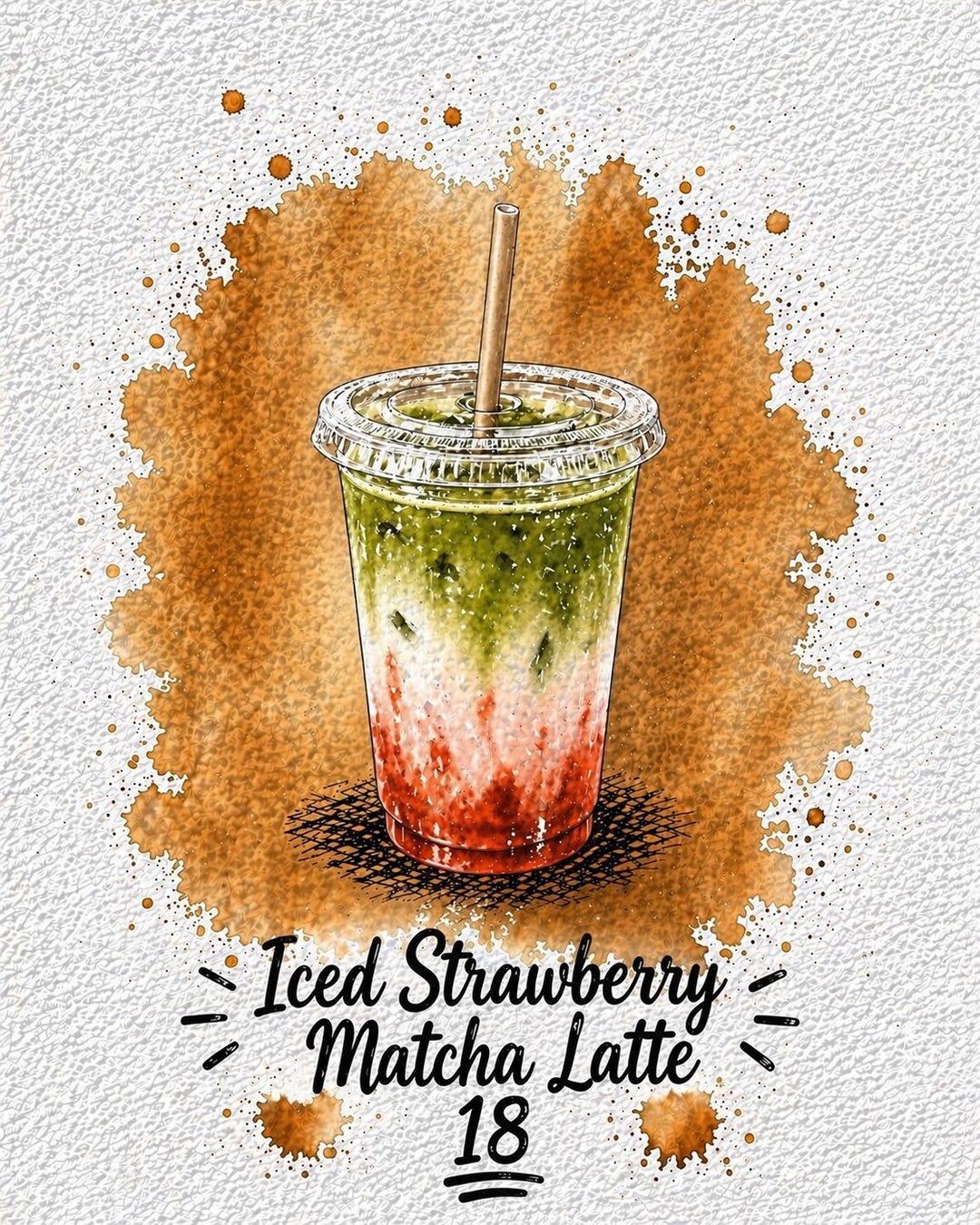 Strawberry Matcha Latte (Iced)