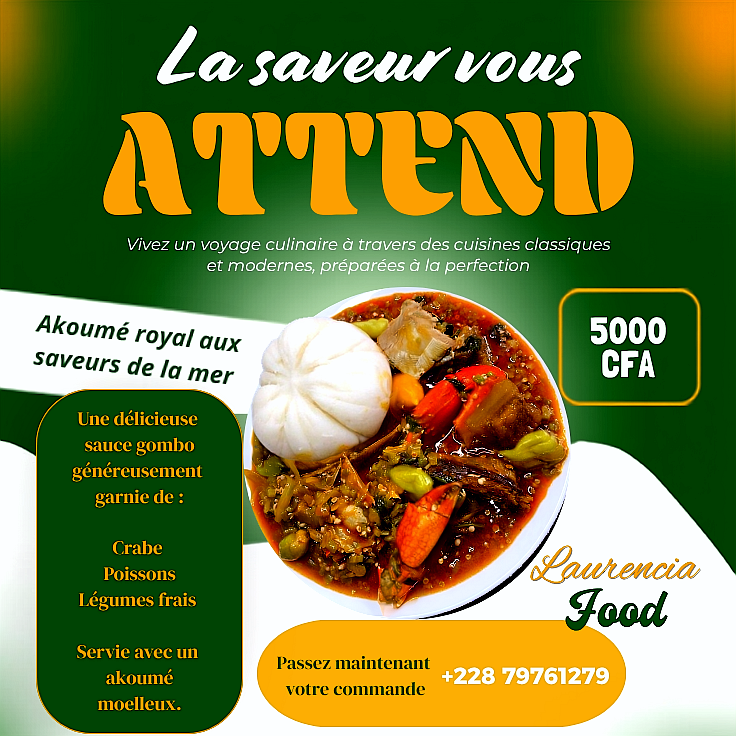 Akoumé + sauce de légumes aux poissons de mer avec crabes_0