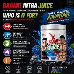 BAAM!!™ INTRA JUICE × HANAYAMA (30 Servings) | Intra-Workout Hydration, Recovery • BCAA, Glutamine & Electrolyte Support