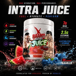 BAAM!!™ INTRA JUICE × HANAYAMA (30 Servings) | Intra-Workout Hydration, Recovery • BCAA, Glutamine & Electrolyte Support