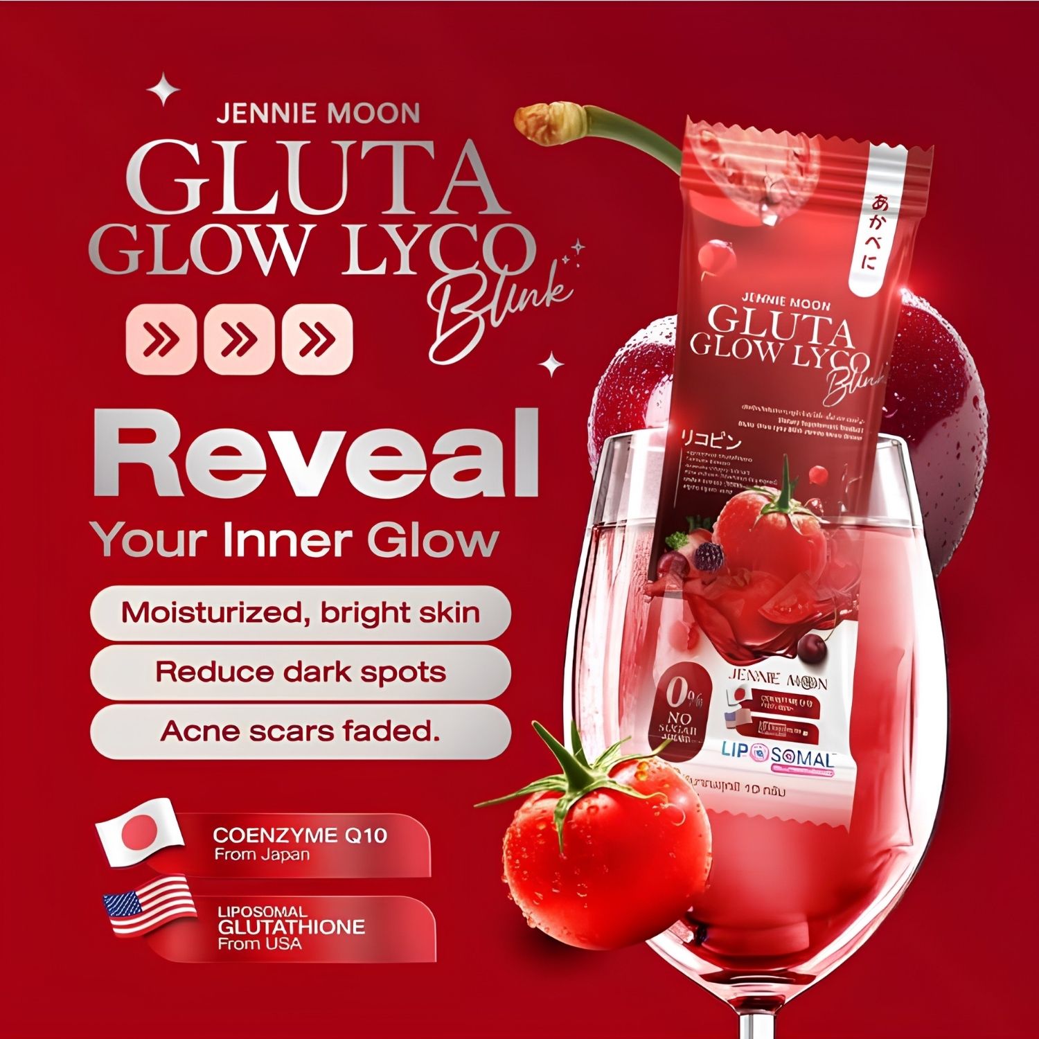 Jennie Moon - Gluta Glow Lyco Drink (10g x 30 Sachets) | Wholesale Supplement Singapore_1