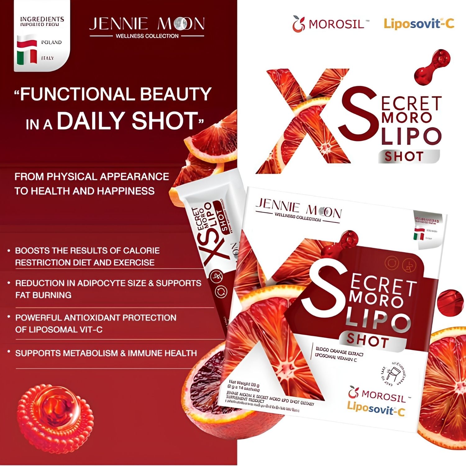 Jennie Moon - X Secret Moro Lipo Shot Weight Management (28g x 14 Sachets) | Wholesale Supplement Singapore_1
