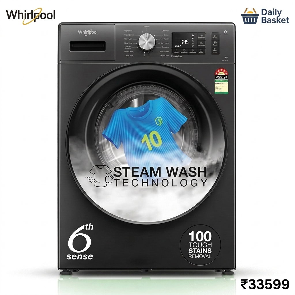 Whirlpool 8 Kg 5 Star Inverter Supreme Care Front Load Fully Automatic Washing Machine 