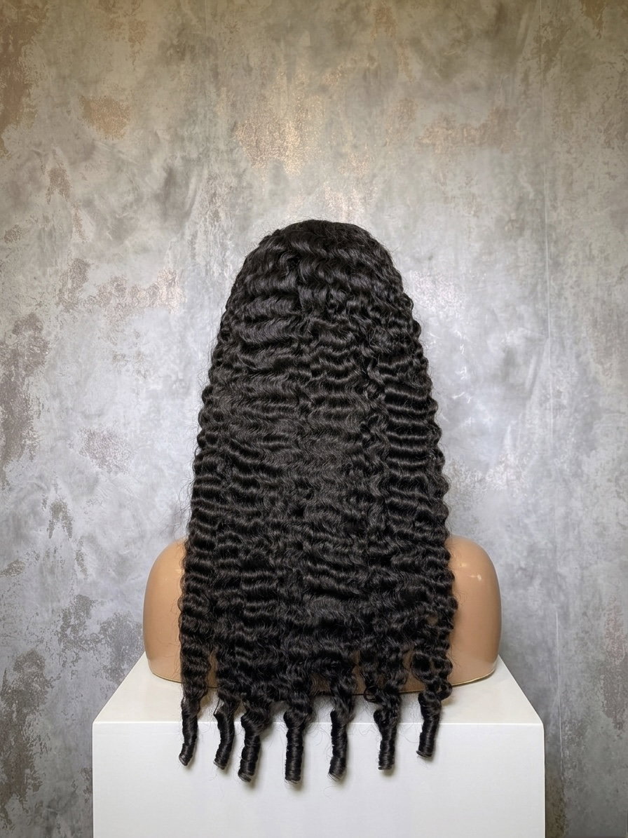 Burmese curly glueless wig Virgin hair 7x5  250% _0