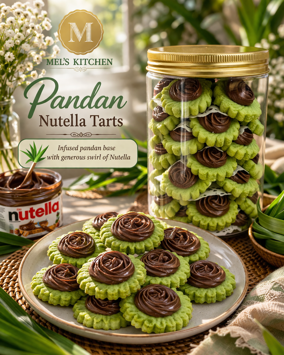 Pandan Nutella Tarts_0