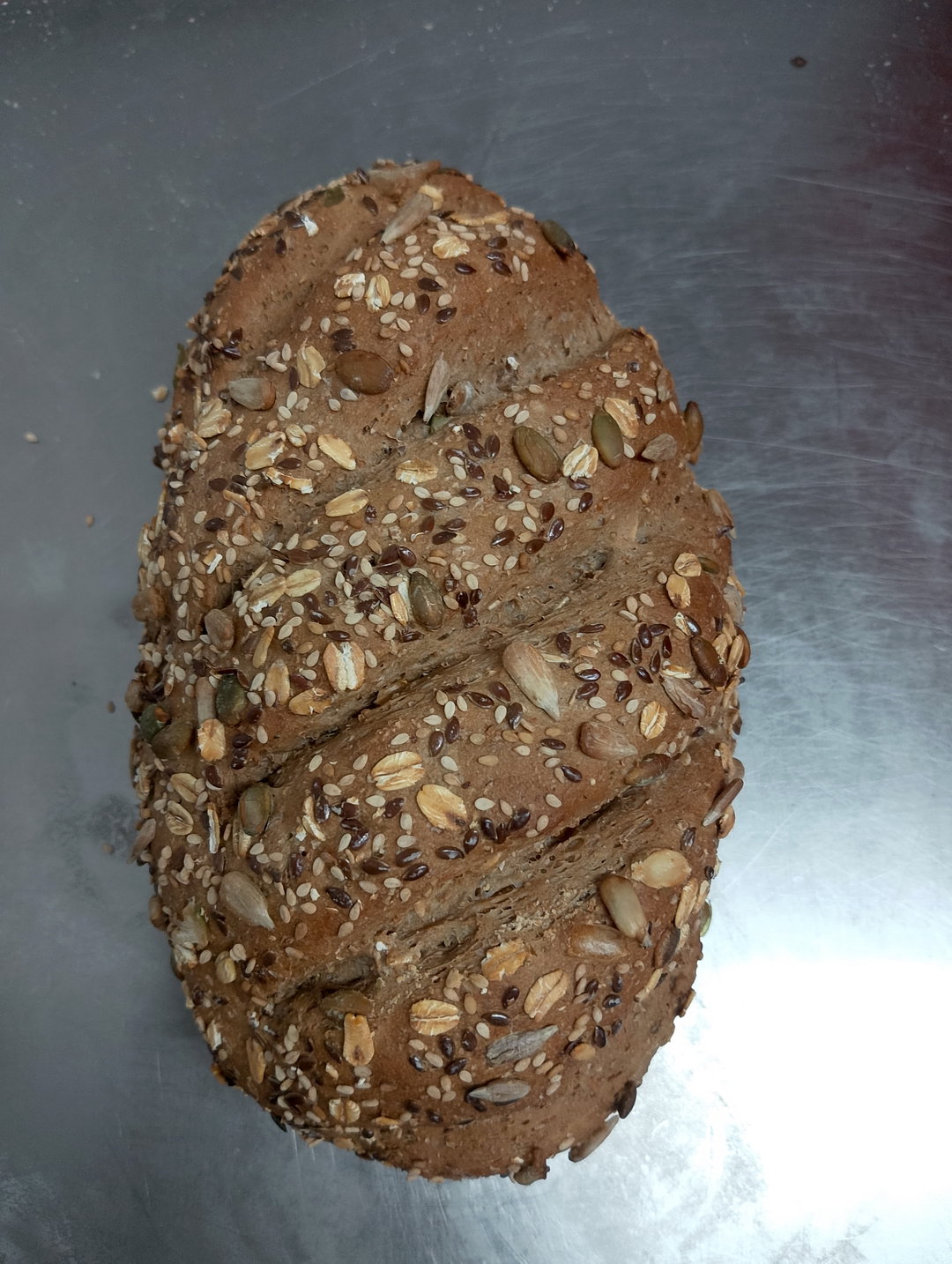 Rustic seeded Rye bread.