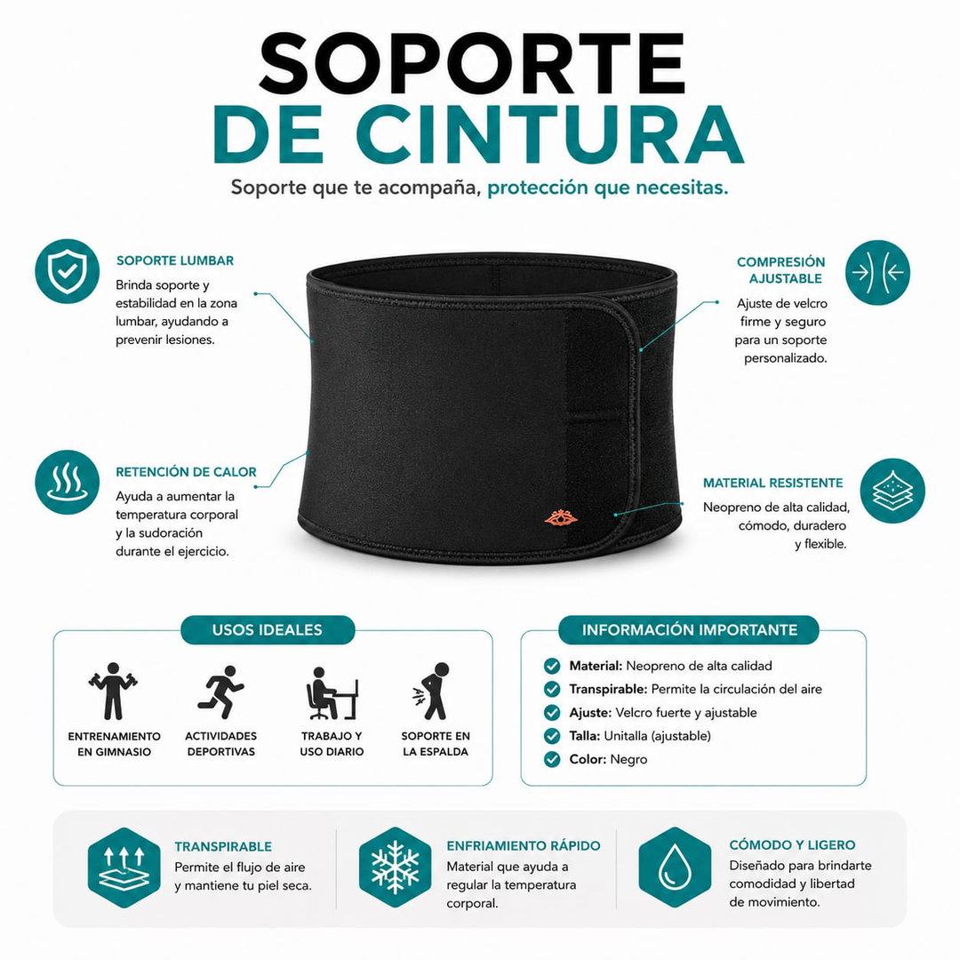Soporte de Cintura (Estabilidad Lumbar y Protección)