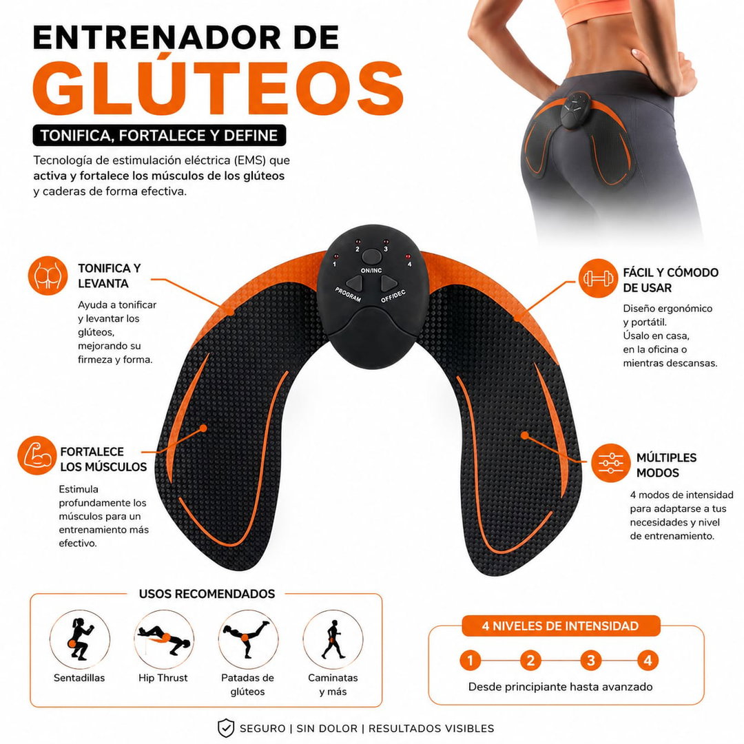 Entrenador de Glúteos EMS (Tonifica, Fortalece y Define)