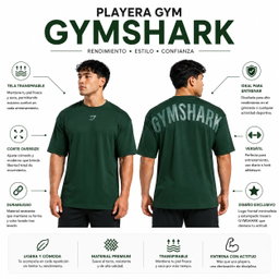 Playera Gym Gymshark (Corte Oversize) triple A 