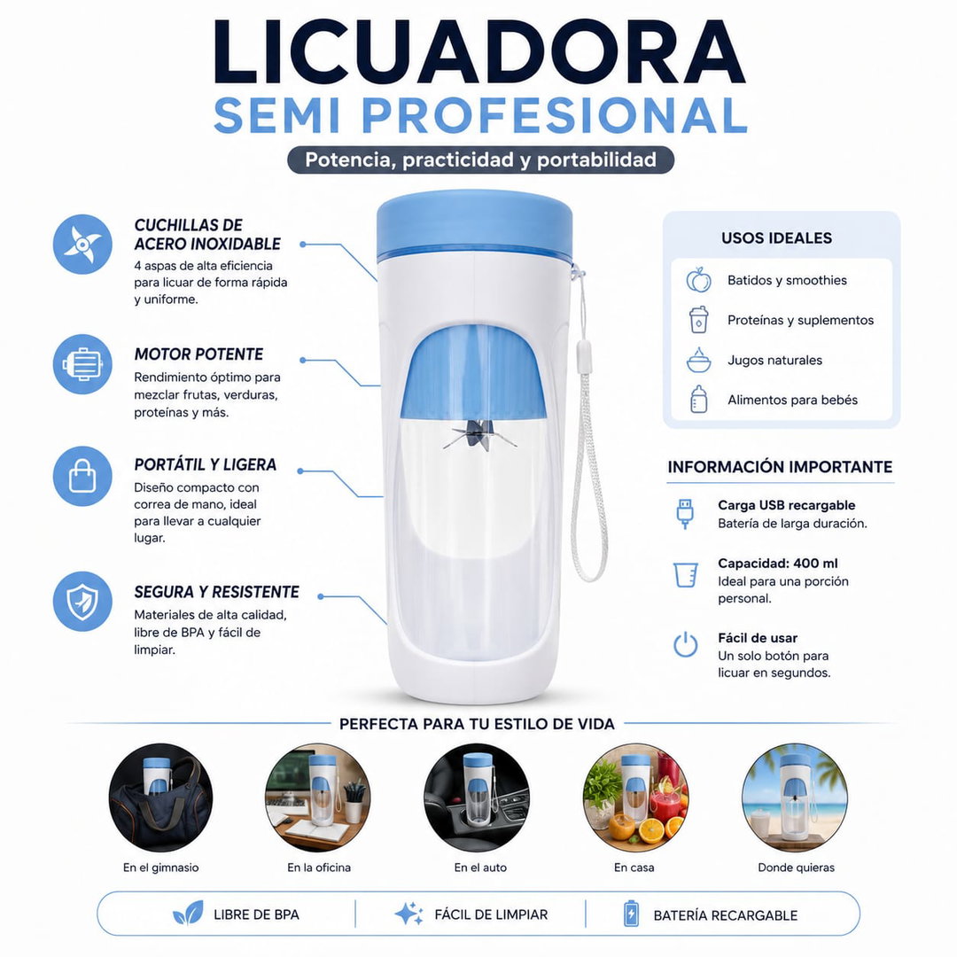 Licuadora Semi Profesional (400 ml)