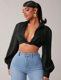 chic twist-front blouse