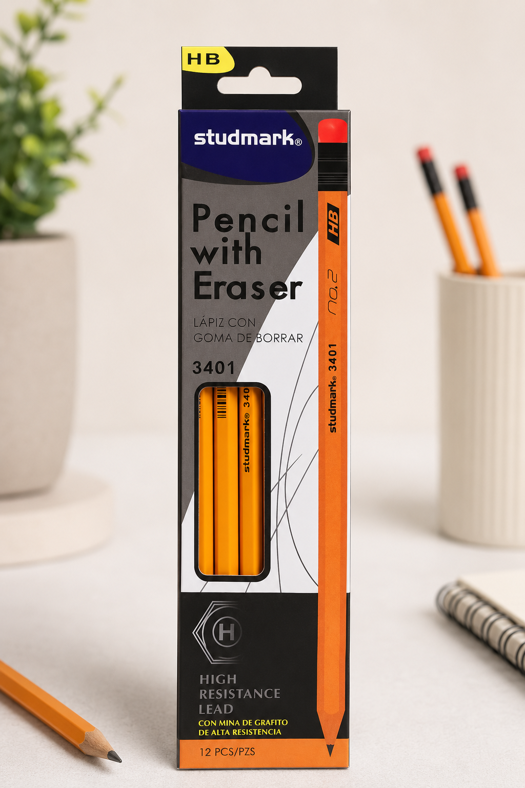 Studmark HB Pencil with Eraser (12 Pack)_0