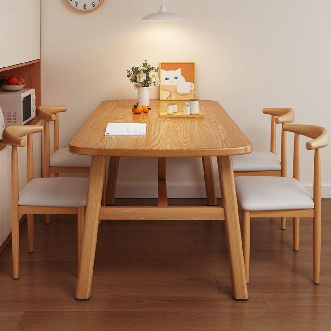 MODERN DINING TABLE CHAIR SET - 120CM +4 (MEJA MAKAN)_4