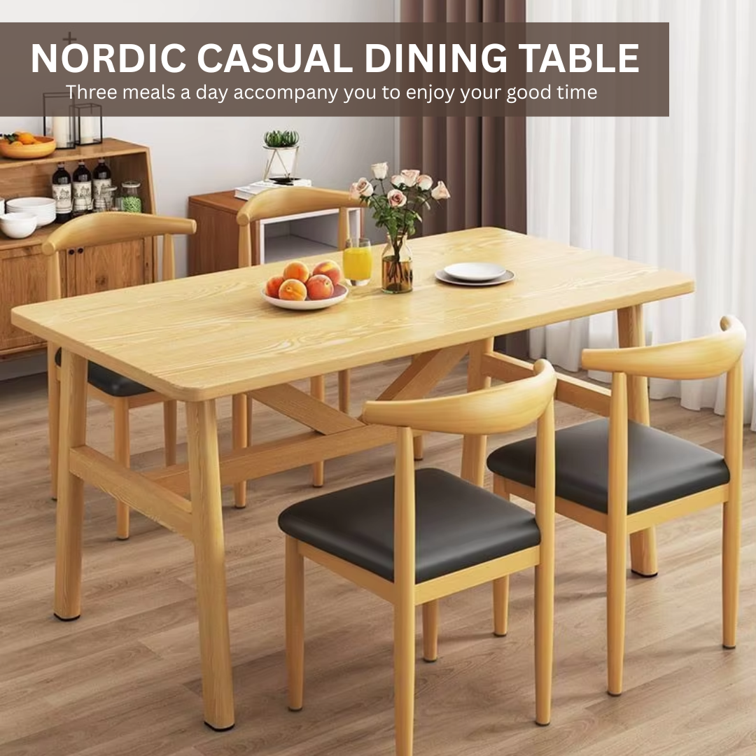 MODERN DINING TABLE CHAIR SET - 120CM +4 (MEJA MAKAN)_1