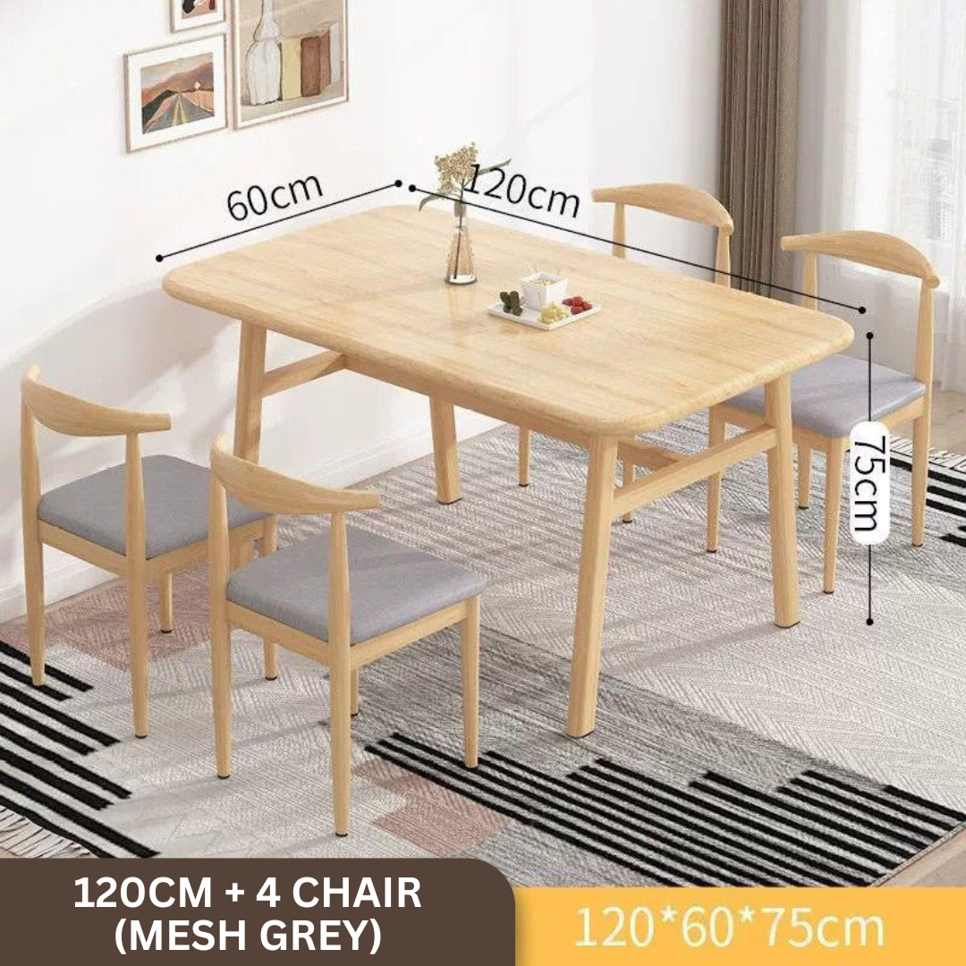 MODERN DINING TABLE CHAIR SET - 120CM +4 (MEJA MAKAN)_6