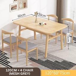 MODERN DINING TABLE CHAIR SET - 120CM +4 (MEJA MAKAN)